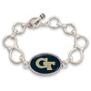 Georgia Tech Yellow Jackets Silver Chain Toggle College Bracelet