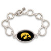 Iowa Hawkeyes Silver Chain Toggle College Bracelet