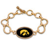 Iowa Hawkeyes Gold Chain Toggle College Bracelet
