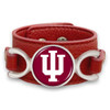 Indiana Hoosiers "Moto" Team Color Leather Strap College Bracelet