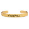 Kansas Jayhawks Bracelet-  Gold Cuff/ School Mascot