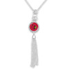 Louisville Cardinals Necklace- Long Silver Tassel