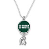 Michigan State Spartans Car Charm- Rear View Mirror with Silver College Logo