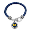 Michigan Wolverines Bracelet- Harvey Leather Twisted Rope