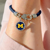 Michigan Wolverines Bracelet- Harvey Leather Twisted Rope