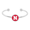 Nebraska Cornhuskers Bracelet- Izzie Silver Cuff