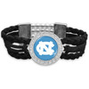 North Carolina Tar Heels Bracelet- Black Braided Suede