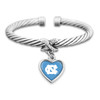 North Carolina Tar Heels Heart Drop with Crystal X Cuff Bracelet