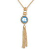 North Carolina Tar Heels Necklace- Long Gold Tassel