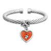 Oklahoma State Cowboys Heart Drop with Crystal X Cuff Bracelet
