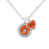 Oklahoma State Cowboys Round Logo with Spirit Slogan Heart Necklace