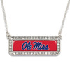 Ole Miss Rebels Silver Crystal Name Plate Necklace