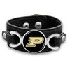 Purdue Boilermakers "Moto" Team Color Leather Strap College Bracelet