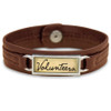 Tennessee Volunteers Brown "Edge" Leather Nameplate with Tile Background College Bracelet