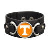 Tennessee Volunteers "Moto" Black Leather Strap College Bracelet