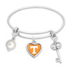Tennessee Volunteers Pearl, Logo, and Key Memory Wire Bracelet