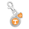 Tennessee Volunteers Round Logo with Spirit Slogan Heart Accent Key Chain/Zipper Pull