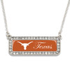 Texas Longhorns Silver Crystal Name Plate Necklace