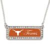 Texas Longhorns Necklace- Silver Crystal Nameplate