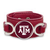 Texas A&M Aggies "Moto" Team Color Leather Strap College Bracelet