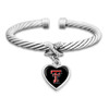 Texas Tech Raiders Heart Drop with Crystal X Cuff Bracelet