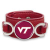 Virginia Tech Hokies "Moto" Team Color Leather Strap College Bracelet