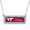 Virginia Tech Hokies Silver Crystal Name Plate Necklace