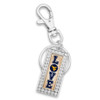 West Virginia Mountaineers Love Drop Rectangle Key Chain/Zipper Pull