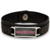 South Carolina Gamecocks Black "Edge" Leather Nameplate with Tile Background College Bracelet
