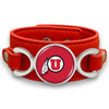 Utah Utes "Moto" Team Color Leather Strap College Bracelet