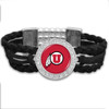 Utah Utes Black Braided Suede College Bracelet