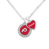 Utah Utes Round Logo with Spirit Slogan Heart Necklace