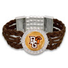 Bowling Green State Falcons Brown Braided Suede College Bracelet