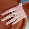 Bowling Green State Falcons Stretch Ring- Crystal Square
