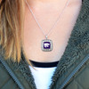 Kansas State Wildcats Necklace- Crystal Square