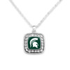 Michigan State Spartans Necklace- Crystal Square