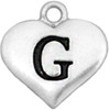 Initials Accent Charm- Heart- "G"