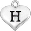 Initials Accent Charm- Heart- "H"