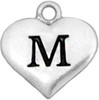 Initials Accent Charm- Heart- "M"