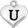 Initials Accent Charm- Heart- "U"