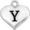 Initials Accent Charm- Heart- "Y"