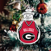 Georgia Bulldogs Snowman Ornament with Basketball Jersey