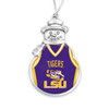 LSU Tigers Snowman Ornament with Basketball Jersey