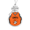Oklahoma State Cowboys Snowman Ornament with Basketball Jersey
