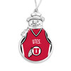 Utah Utes Christmas Ornament- Snowman with Basketball Jersey