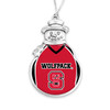 NC State Wolfpack Snowman Ornament with Football Jersey