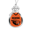 Oregon State Beavers Snowman Ornament with Football Jersey