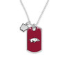 Arkansas Razorbacks Car Charm- Rear View Mirror Dog Tag with State Charm