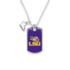 LSU Tigers Car Charm- Rear View Mirror Dog Tag with State Charm