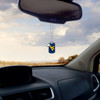 West Virginia Mountaineers Car Charm- Rear View Mirror Dog Tag with State Charm